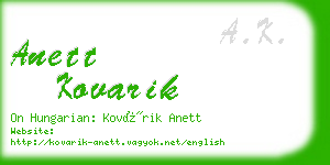 anett kovarik business card